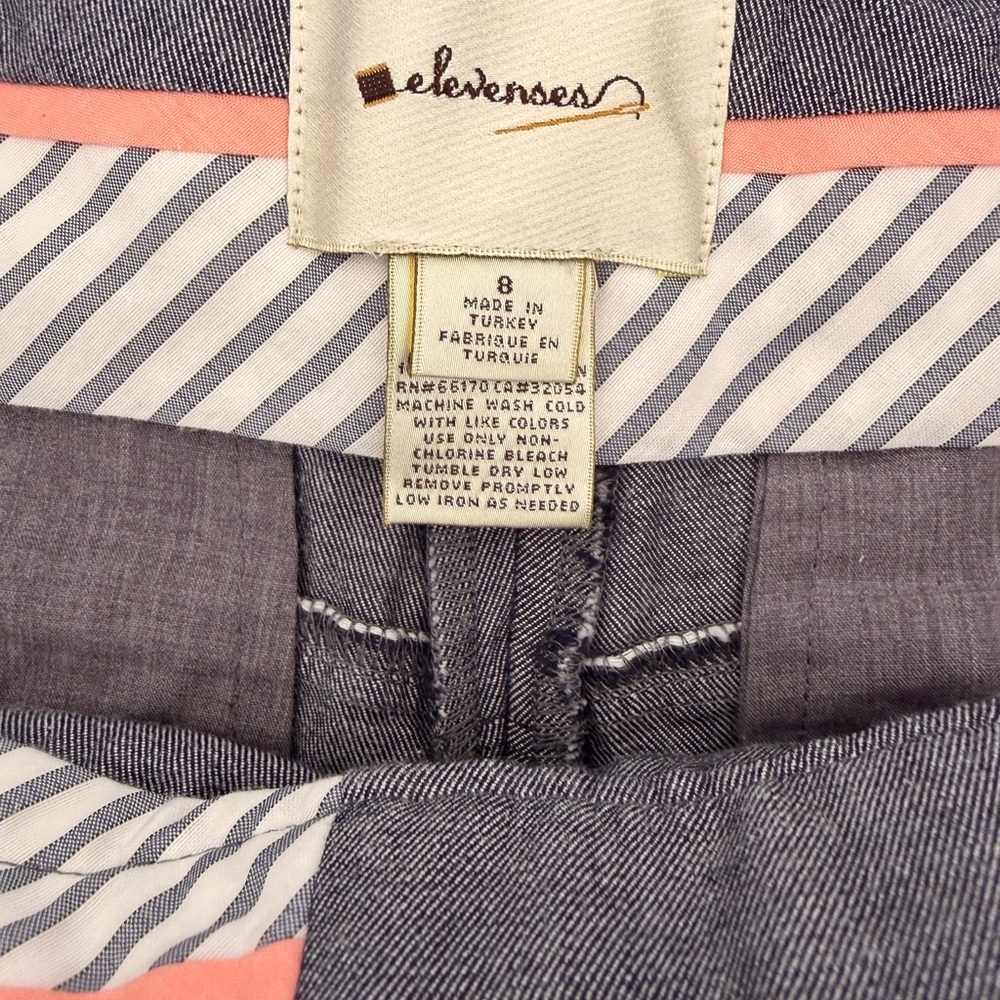 Elevenses Chambray Denim Trousers Buttons Belt Y2K Gorgeous NWoT - Picture 4 of 10